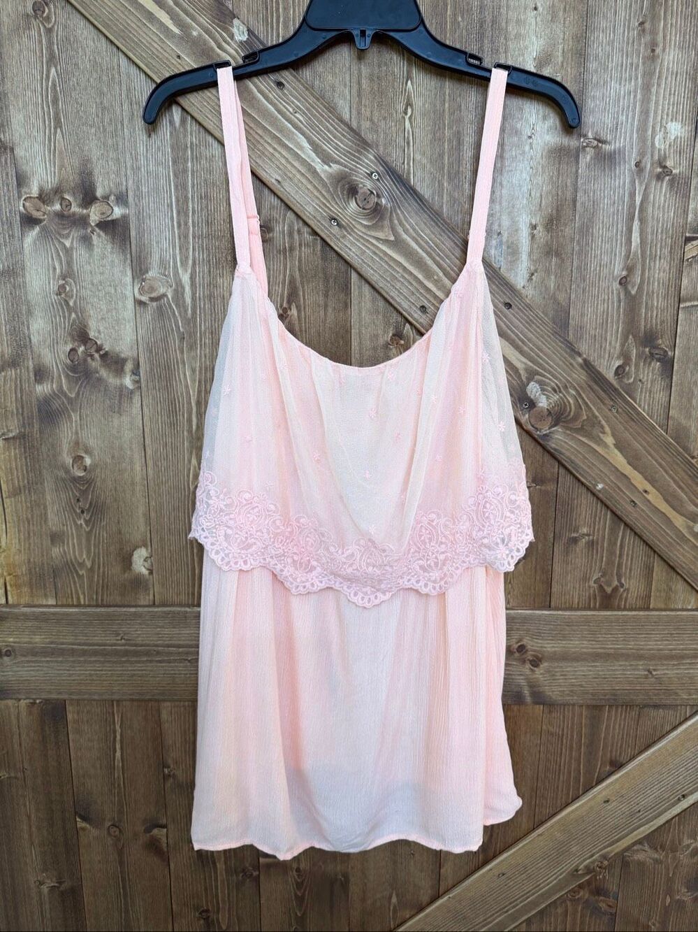 Torrid Blush Mesh Overlay Babydoll Cami Tank Adjustable Straps NWT READ Size 2/2